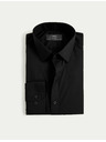 Marks & Spencer Черна риза с тесен силует, лесна за гладене Marks & Spencer