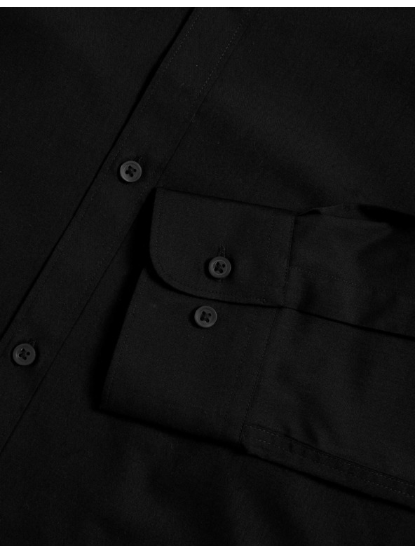 Marks & Spencer Черна риза с тесен силует, лесна за гладене Marks & Spencer