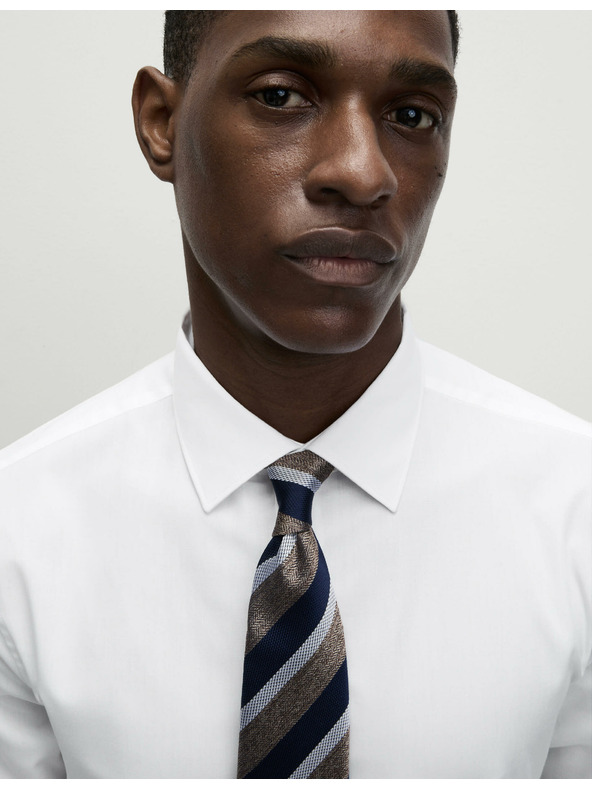 Marks & Spencer Бяла риза с тесен силует от памучна смес с незабавна грижа Marks & Spencer