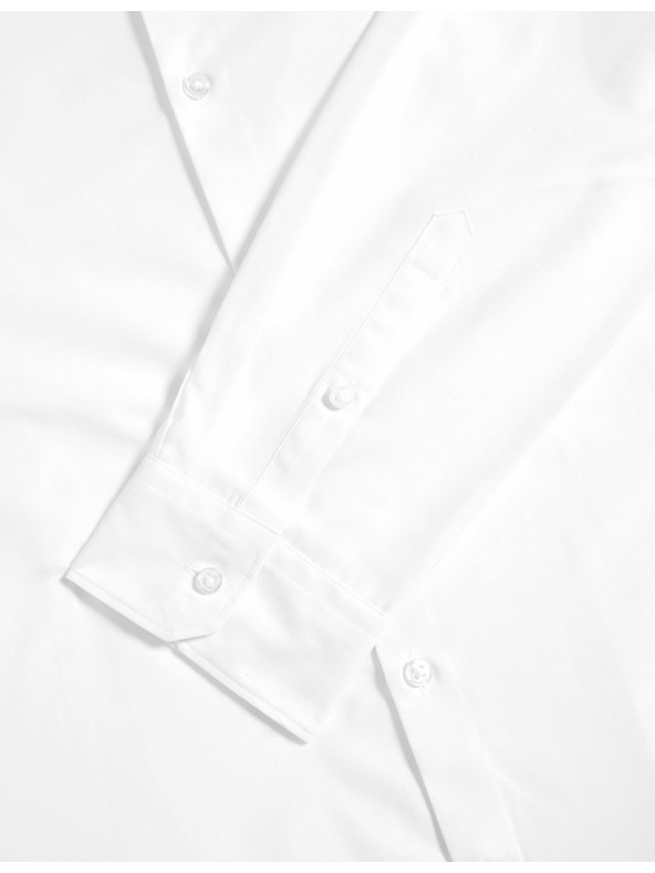 Marks & Spencer Бяла риза с тесен силует от памучна смес с незабавна грижа Marks & Spencer