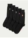 Marks & Spencer 5 бр. чорапи Cool Fresh™ Muppets с високо съдържание на памук Marks & Spencer черна