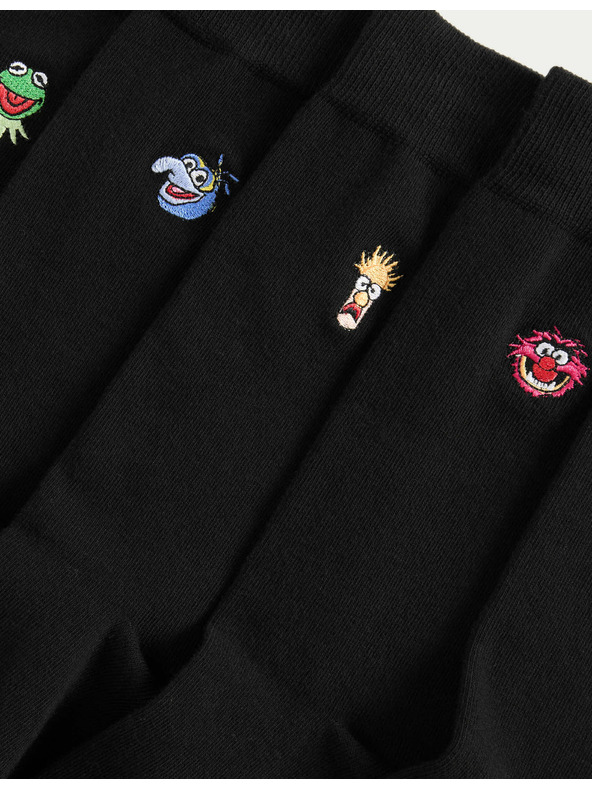 Marks & Spencer 5 бр. чорапи Cool Fresh™ Muppets с високо съдържание на памук Marks & Spencer черна