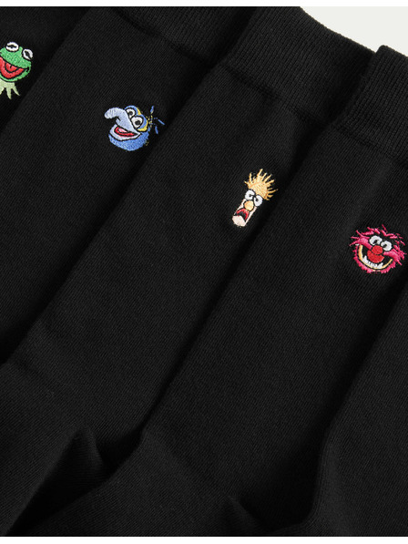 Marks & Spencer 5 бр. чорапи Cool Fresh™ Muppets с високо съдържание на памук Marks & Spencer черна