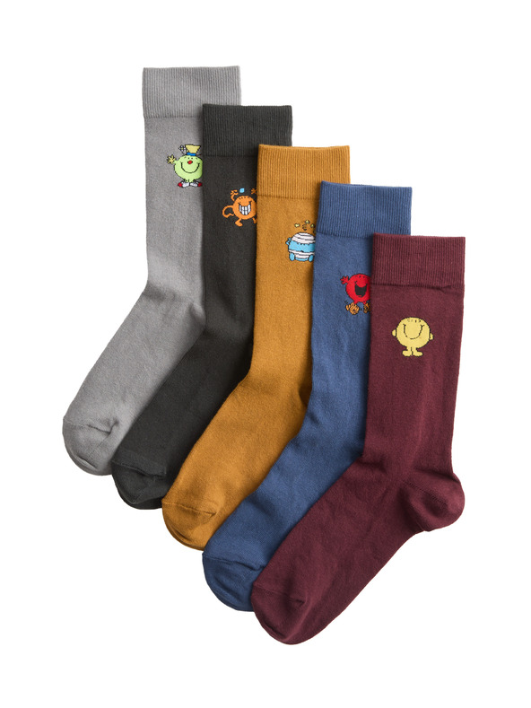 Marks & Spencer Чорапи Mr Men с висок дял памук, комплект от 5 бр. Marks & Spencer многоцветна