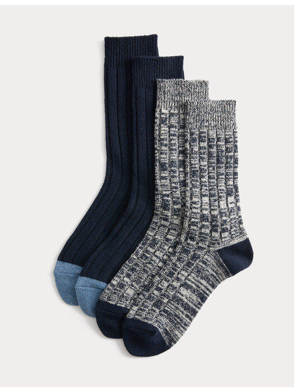 Marks & Spencer Средно топли термо чорапи с технология Heatgen, 2 чифта в опаковка Marks & Spencer военноморско синьо