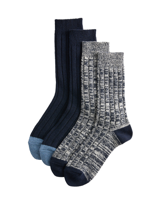 Marks & Spencer Средно топли термо чорапи с технология Heatgen, 2 чифта в опаковка Marks & Spencer военноморско синьо