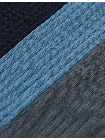 Marks & Spencer 3 чифта ребрести чорапи, с висок дял египетски памук Marks & Spencer синя