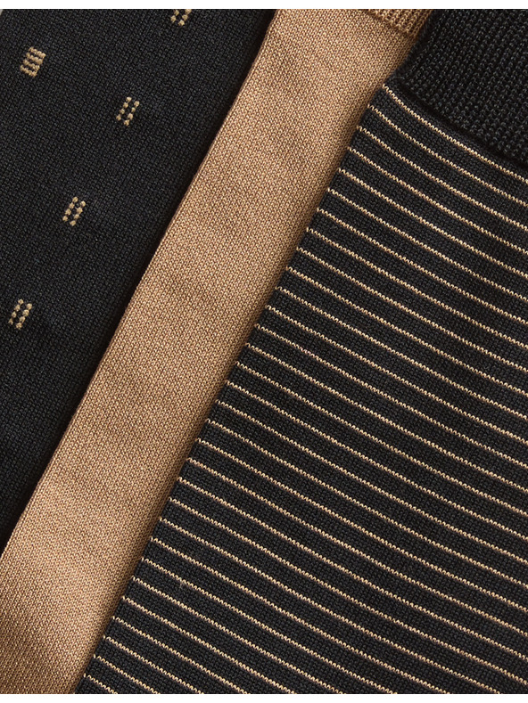 Marks & Spencer 3 бр. чорапи с мерсеризиран памук и различни десени Marks & Spencer черна