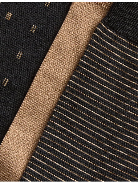 Marks & Spencer 3 бр. чорапи с мерсеризиран памук и различни десени Marks & Spencer черна