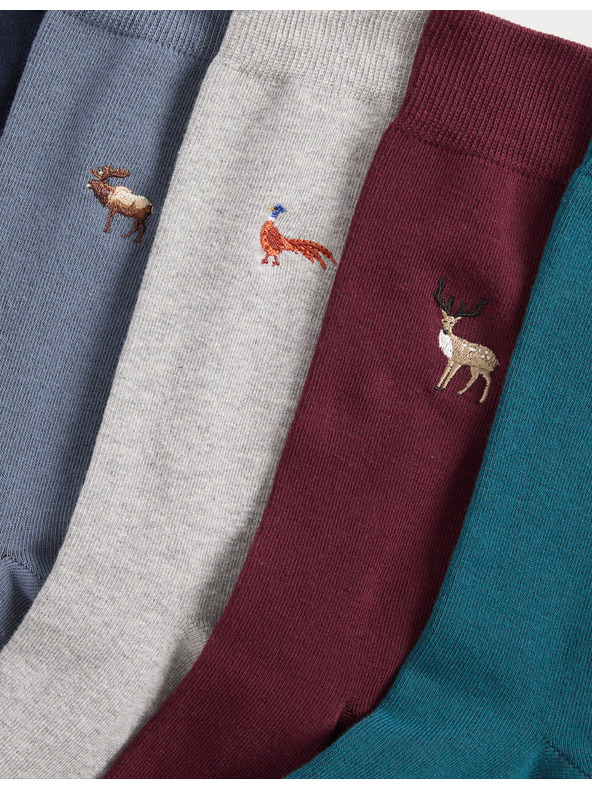 Marks & Spencer 5 чифта чорапи Cool & Fresh™ Woodland с висок дял памук Marks & Spencer многоцветна