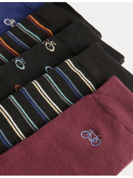 Marks & Spencer 5 чифта чорапи Cool & Fresh™ с висок дял памук и мотив на колело Marks & Spencer черна