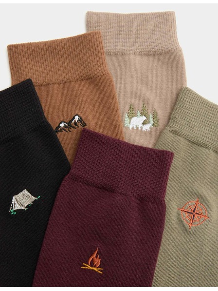 Marks & Spencer 5 бр. чорапи Cool Fresh™ Outdoor с високо съдържание на памук Marks & Spencer многоцветна