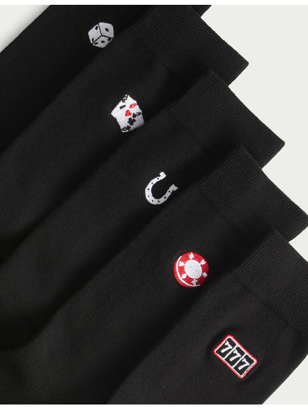 Marks & Spencer 5 чифта чорапи Cool & Fresh™ Casino с висок дял памук Marks & Spencer черна