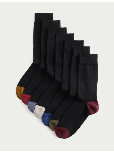 Marks & Spencer Чорапи Cool & Fresh™ с висок дял памук, в различни разцветки, комплект от 7 чифта Marks & Spencer черна
