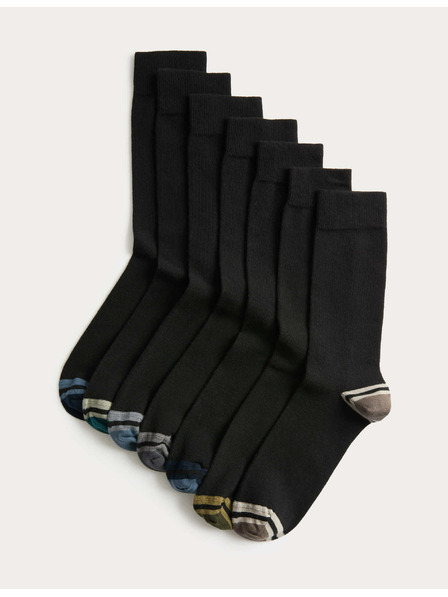 Marks & Spencer 7 чифта висококачествени памучни чорапи Cool & Fresh™ Marks & Spencer черни