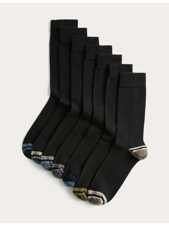 Marks & Spencer 7 чифта висококачествени памучни чорапи Cool & Fresh™ Marks & Spencer черни