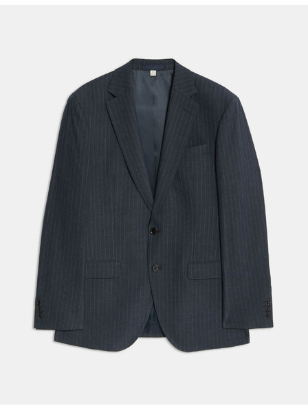 Marks & Spencer Костюмно сако с еластан и тънки райета, класически крой Marks & Spencer тъмносиня