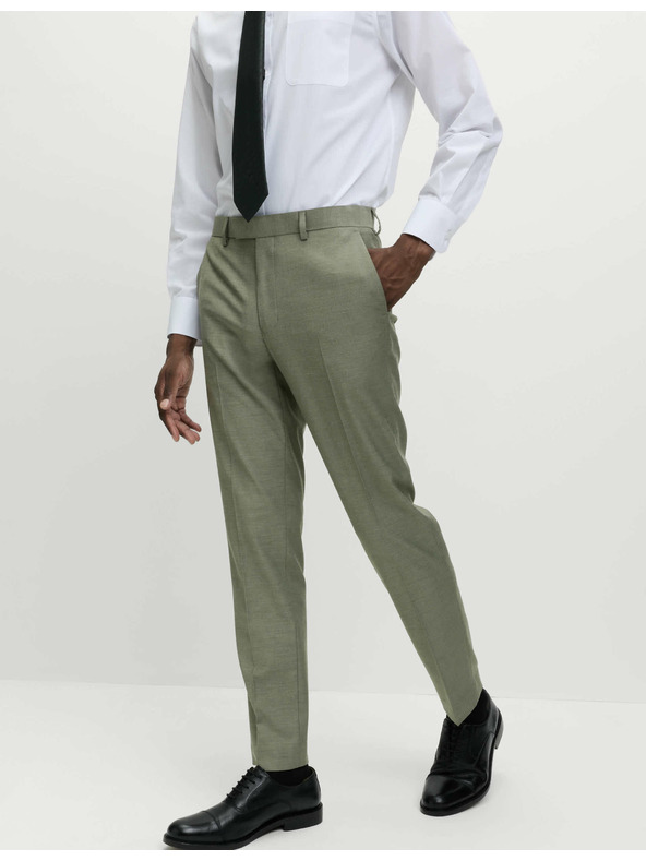 Marks & Spencer Костюмени панталони с тесен крой Marks & Spencer зелена