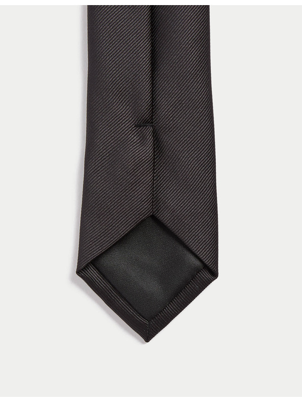 Marks & Spencer Тясна еднотонна вратовръзка, която може да се пере в пералня Marks & Spencer черен