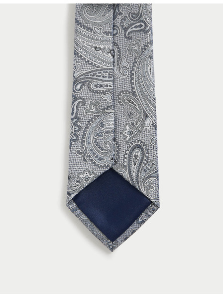 Marks & Spencer Вратовръзка от 100% коприна с кашмирен десен Marks & Spencer син