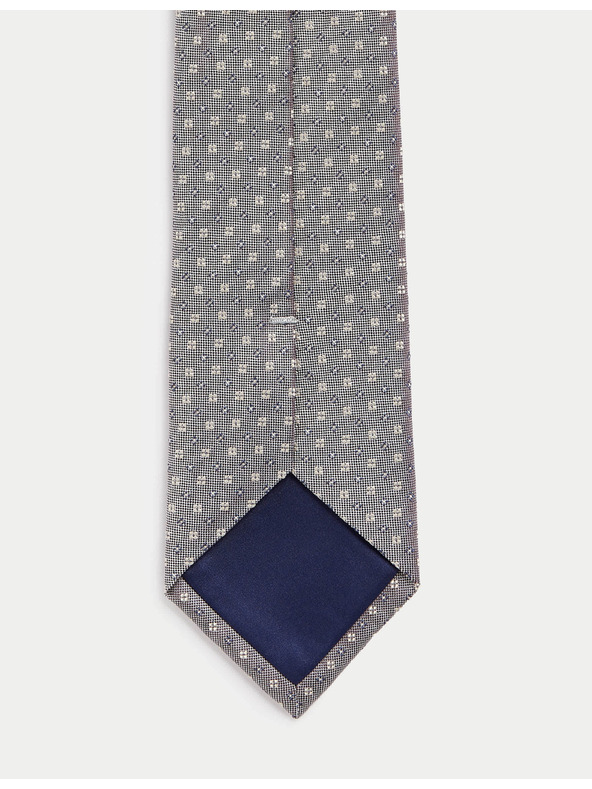 Marks & Spencer Вратовръзка от чиста коприна с геометричен десен Marks & Spencer кафяв