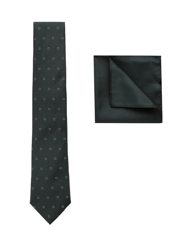 Marks & Spencer Комплект: вратовръзка с геометричен десен и кърпичка за сако Marks & Spencer зелен