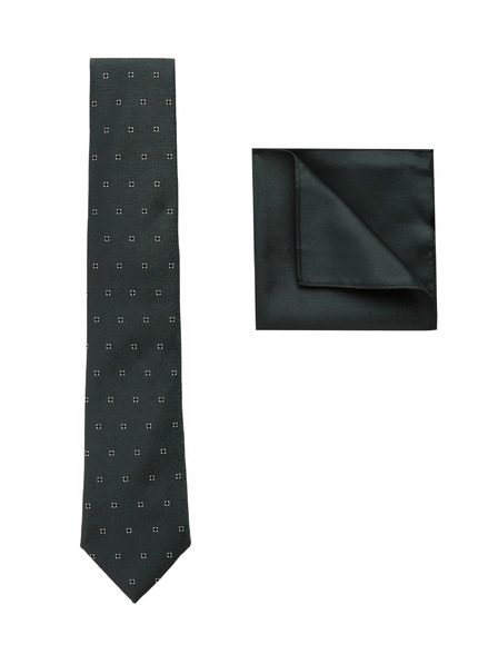 Marks & Spencer Комплект: вратовръзка с геометричен десен и кърпичка за сако Marks & Spencer зелен