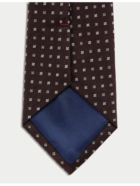 Marks & Spencer Вратовръзка с геометричен десен, с висок дял коприна и вълна Marks & Spencer червен