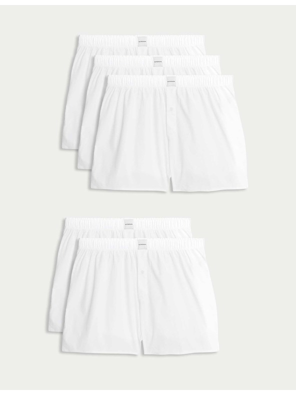 Marks & Spencer Тъкани боксерки Supima® с висок дял памук, 5 бр. в опаковка Marks & Spencer бял