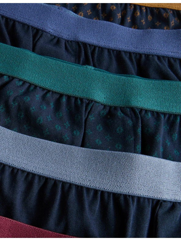 Marks & Spencer Трикотажни боксерки от чист памук с технология Cool & Fresh™ и геометричен мотив, комплект 5 бр. Marks & Spencer тъмносин