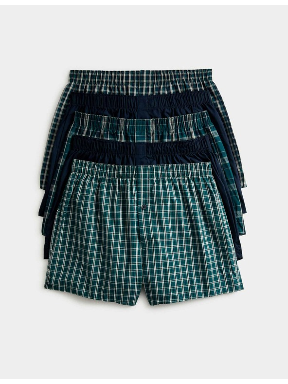 Marks & Spencer Тъкани боксерки с технология StayNew™ от чист памук, 5 бр. Marks & Spencer зелен
