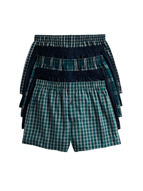 Marks & Spencer Тъкани боксерки с технология StayNew™ от чист памук, 5 бр. Marks & Spencer зелен