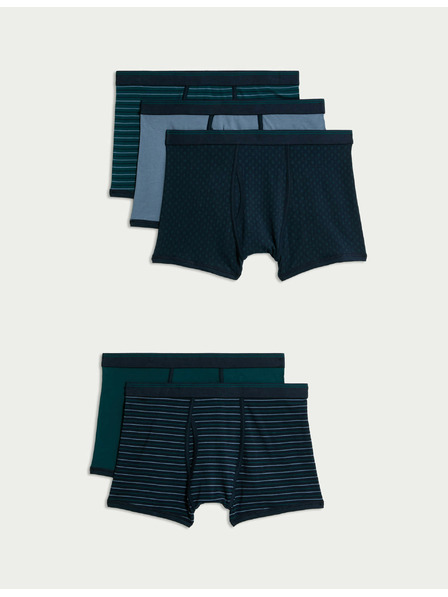 Marks & Spencer Боксерки от еластична памучна материя с технология Cool & Fresh™, 5 бр. Marks & Spencer зелен
