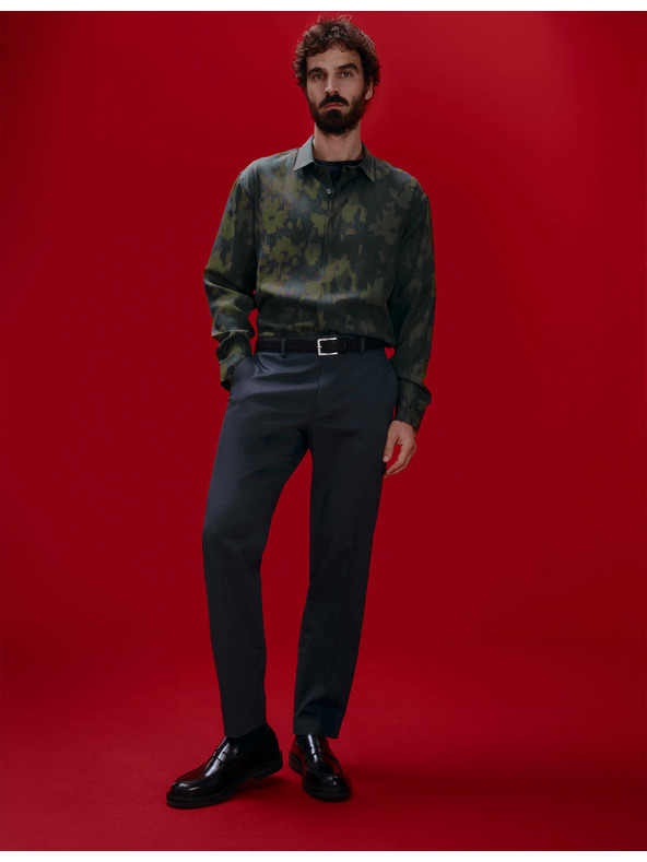 Marks & Spencer Панталони с нормална кройка и Smart Stretch обработка Marks & Spencer тъмносин