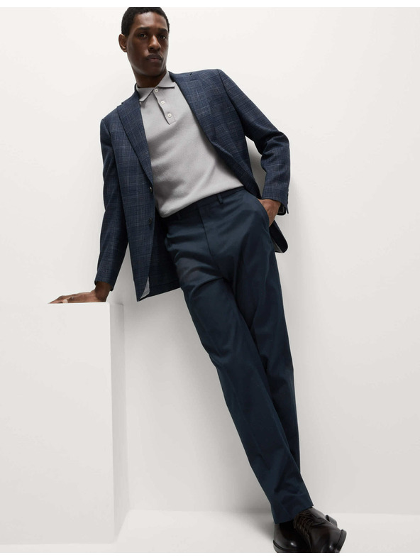 Marks & Spencer Панталони с нормална кройка и Smart Stretch обработка Marks & Spencer тъмносин