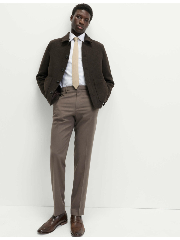 Marks & Spencer Панталони с нормална кройка и Smart Stretch обработка Marks & Spencer кафяв