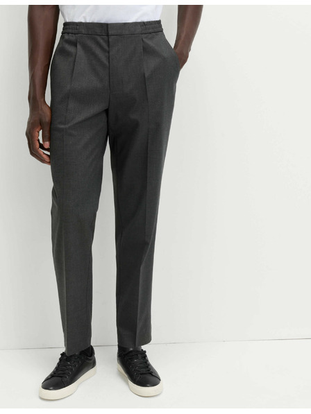 Marks & Spencer Елегантни панталони с еластична талия от памучна смес Marks & Spencer сив