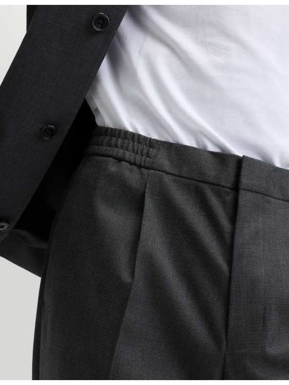 Marks & Spencer Елегантни панталони с еластична талия от памучна смес Marks & Spencer сив