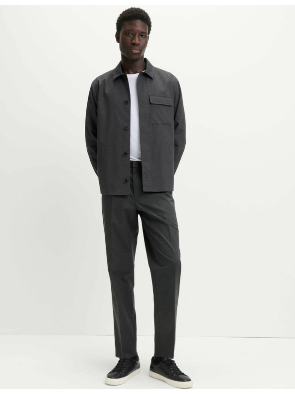 Marks & Spencer Елегантни панталони с еластична талия от памучна смес Marks & Spencer сив