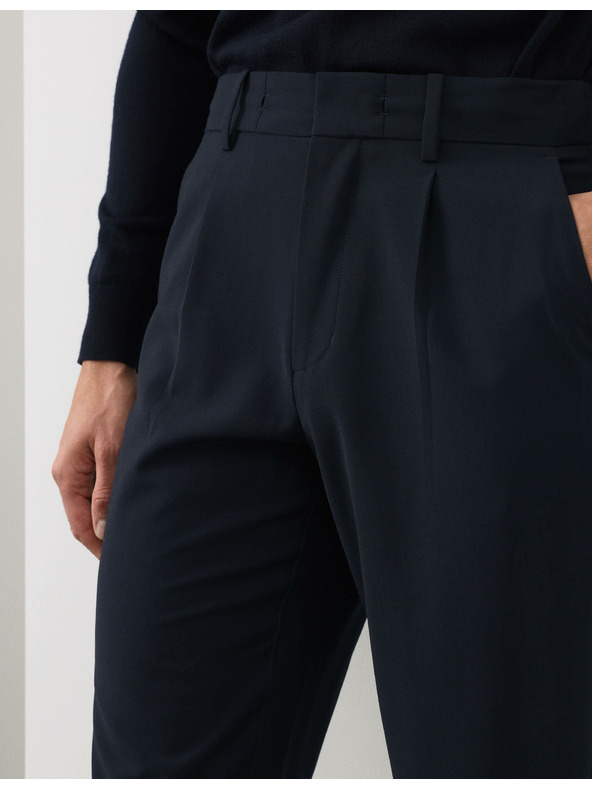 Marks & Spencer Официални панталони от вълнена смес Marks & Spencer тъмносин