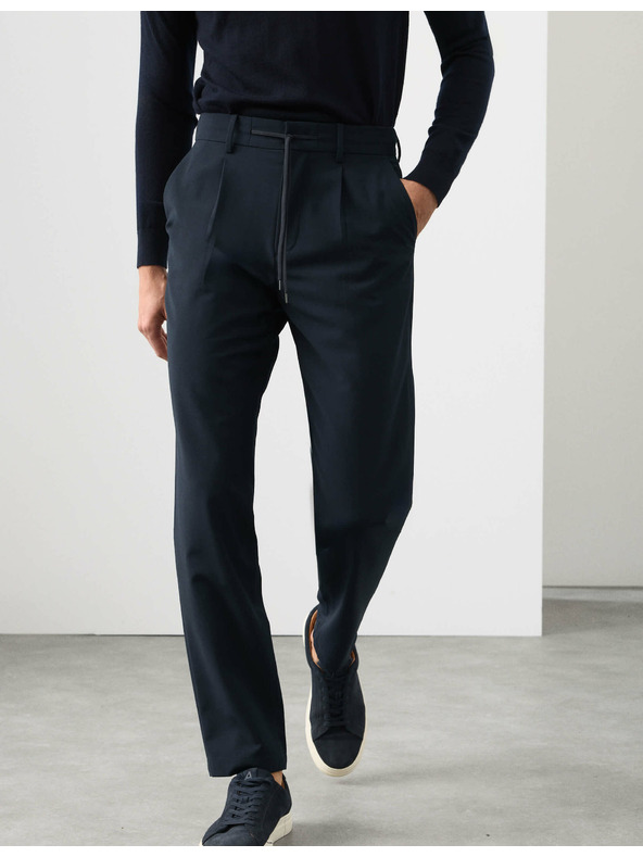 Marks & Spencer Официални панталони от вълнена смес Marks & Spencer тъмносин