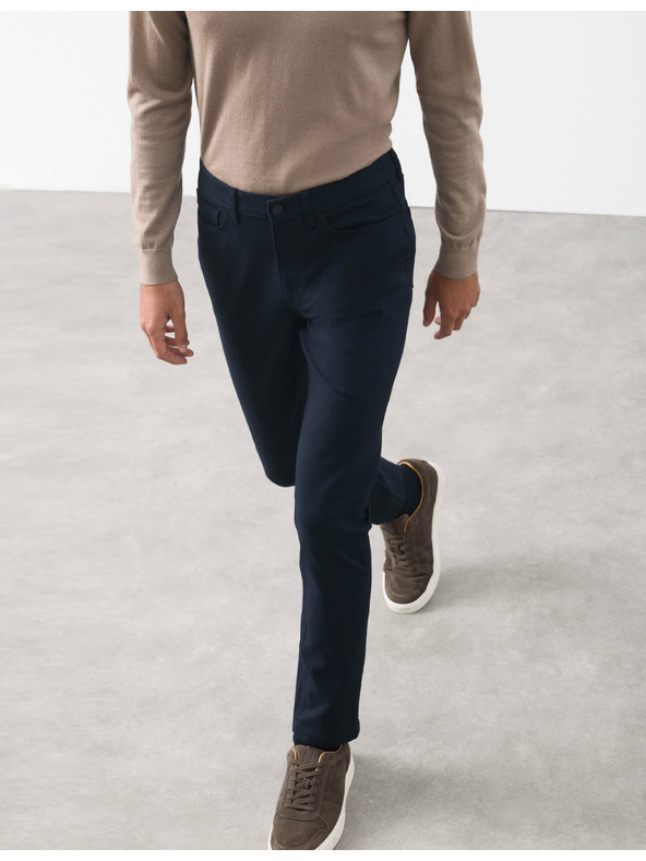 Marks & Spencer Панталони с 5 джоба и памучен плат Marks & Spencer тъмносин