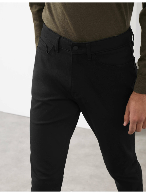 Marks & Spencer Панталони с 5 джоба и памучен плат Marks & Spencer черен