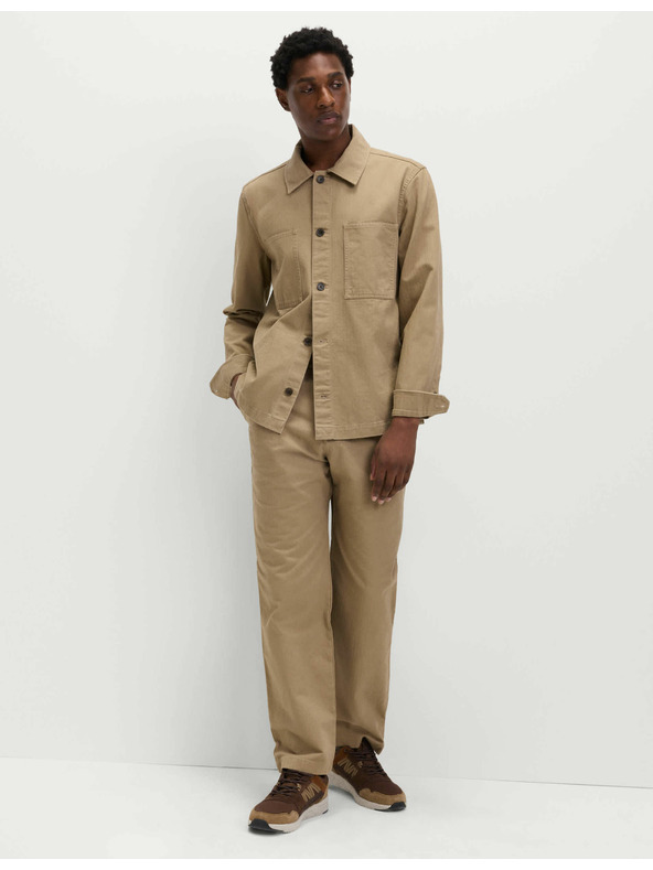 Marks & Spencer Панталони с рибена кост, от чист памук Marks & Spencer кафяв