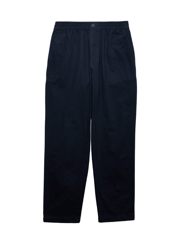 Marks & Spencer Панталони с рибена кост, от чист памук Marks & Spencer тъмносин