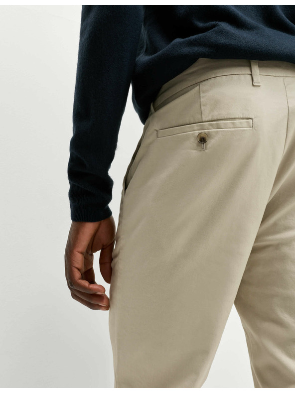 Marks & Spencer Разтегателен панталон тип "чино" с тънка кройка Marks & Spencer бежов