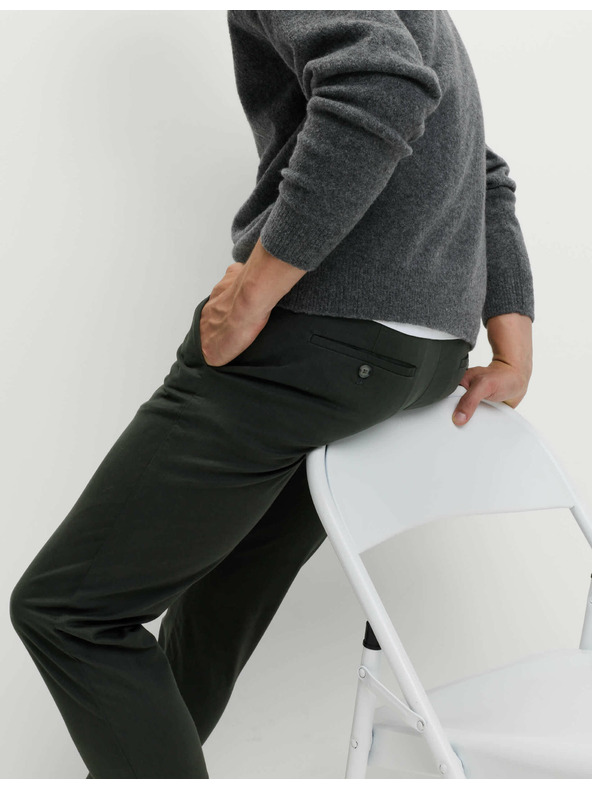 Marks & Spencer Разтегателен чино панталон тънка кройка Marks & Spencer сив