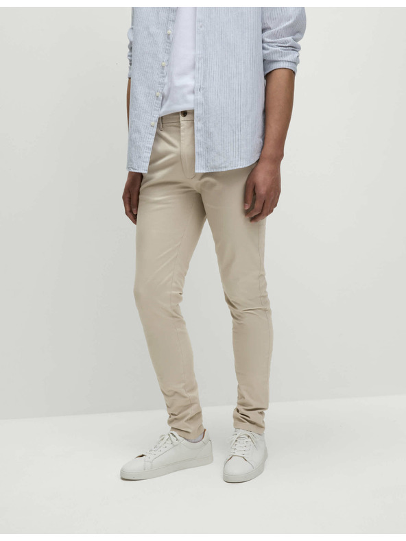 Marks & Spencer Прилепнали панталони чино със стреч Marks & Spencer бежово