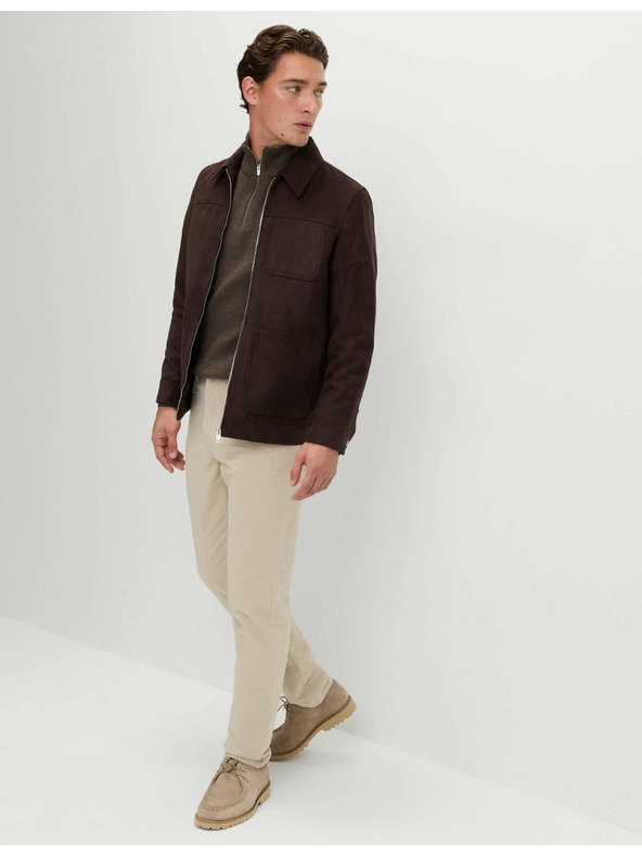 Marks & Spencer Италиански мек плат панталони права кройка, 5 джоба Marks & Spencer бежов