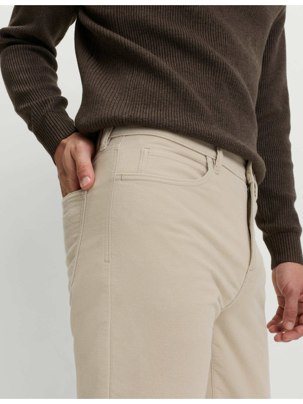 Marks & Spencer Италиански мек плат панталони права кройка, 5 джоба Marks & Spencer бежов